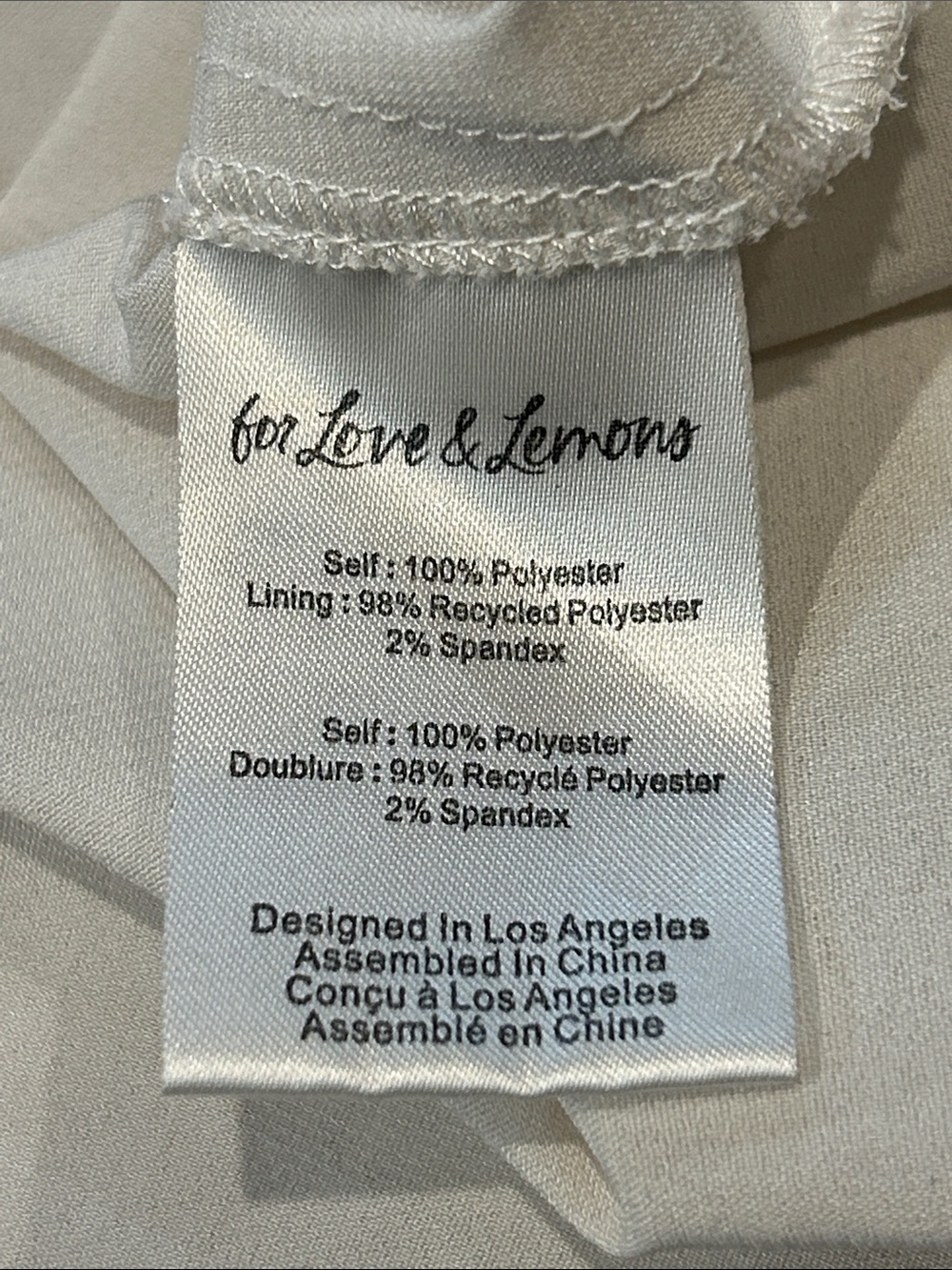 For Love & Lemons Leighton Mini Dress size Medium White Floral Applique - Picture 7 of 17